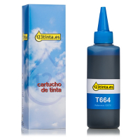 Epson 664 (T6642) botella de tinta cian (marca 123tinta) C13T664240C 026751