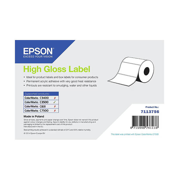 Epson 7113756 etiqueta de alto brillo de 76 x 51 mm (original) 084270 - 1