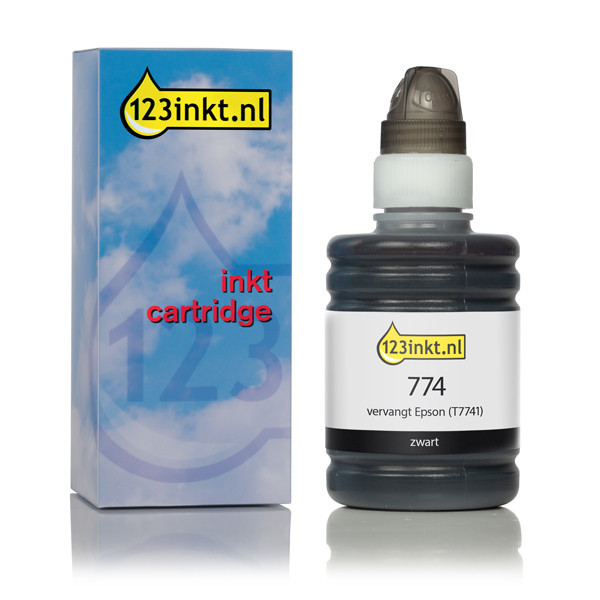 Epson 774 (T7741) botella de tinta negro (marca 123tinta) C13T774140C 026873 - 1