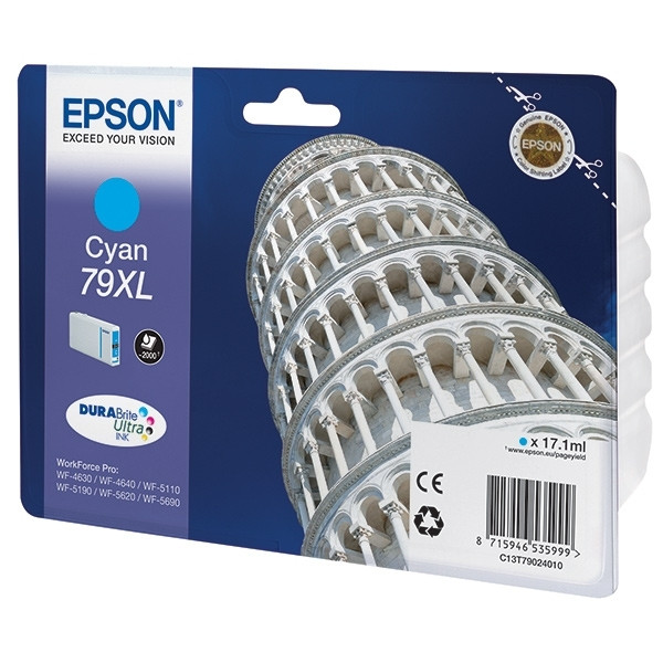 Epson 79XL (T7902) cartucho de tinta cian XL (original) C13T79024010 026654 - 1