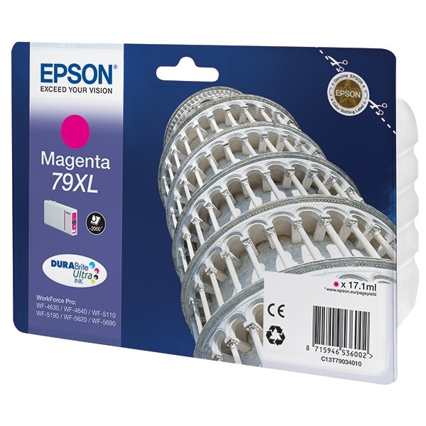 Epson 79XL (T7903) cartucho de tinta magenta XL (original) C13T79034010 026656 - 1