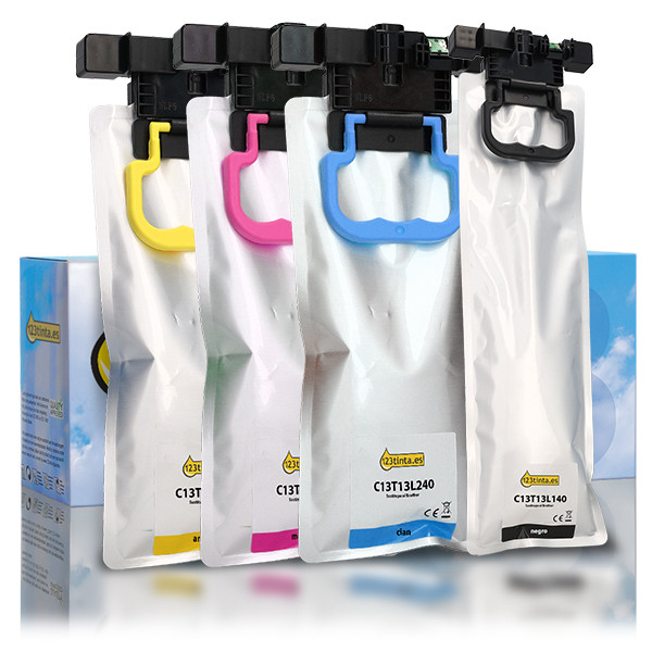 Epson C13T13L cartuchos de tinta (marca 123tinta) | Pack negro + 3 colores 110197 - 1