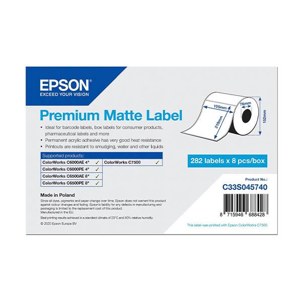 Epson C33S045740 etiqueta premium mate 105 x 210 mm (original) C33S045740 083642 - 1