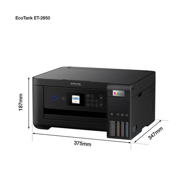 Epson EcoTank ET-2850, Impresora WiFi A4 Multifunción con Depósito Tinta  Recargable Copiadora, Escáner