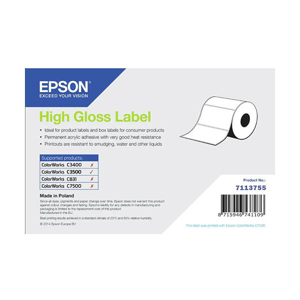 Etiqueta Epson 7113755 de alto brillo, 102 x 152 mm (original) 084268 - 1