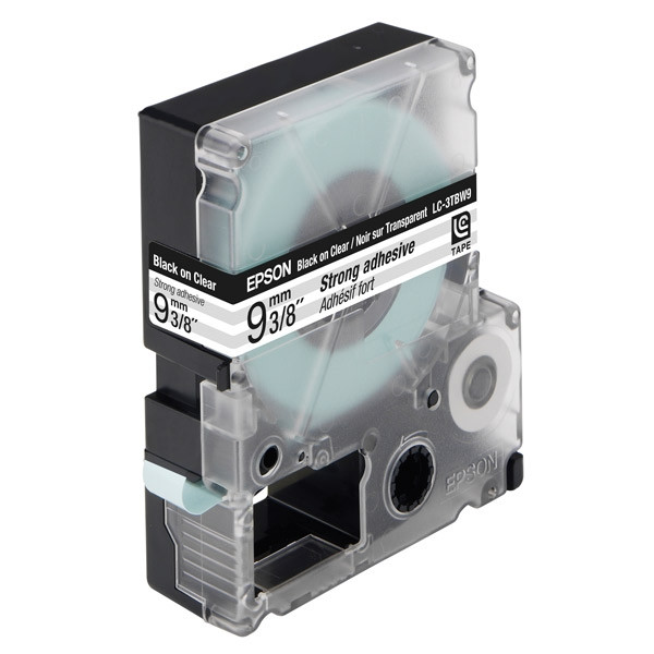 Epson LC-3TBW9 cinta superadhesiva negro sobre transparente 9 mm (original) C53S624405 083018 - 1