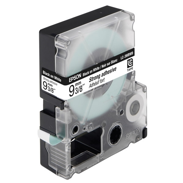 Epson LC-3WBW9 cinta superadhesiva negro sobre blanco 9 mm (original) C53S624406 083020 - 1