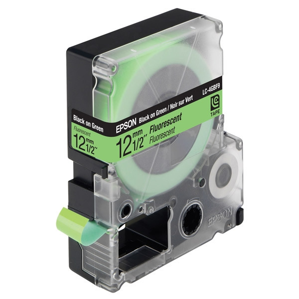 Epson LC-4GBF9 cinta negro sobre verde fluorescente 12 mm (original) C53S625413 083046 - 1