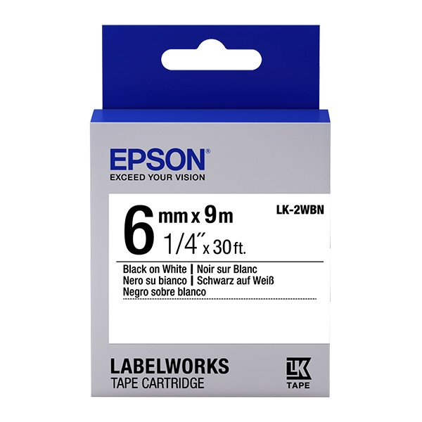 Epson LK-2WBN cinta negro sobre blanco 6 mm (original) C53S652003 083162 - 1