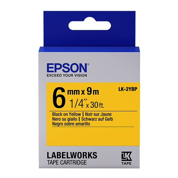 Epson LK-2YBP cinta negro sobre amarillo pastel 6 mm (original) C53S652002 083160 - 1