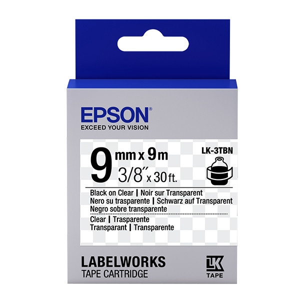 Epson LK-3TBN cinta negro sobre transparente 9 mm (original) C53S653004 083170 - 1