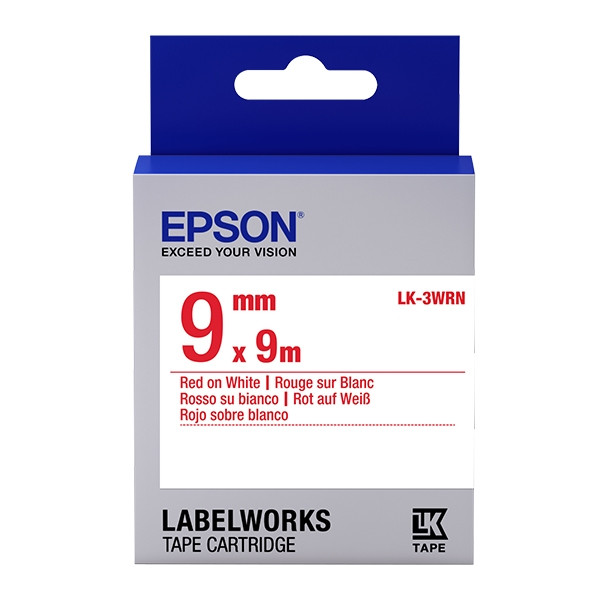 Epson LK-3WRN cinta rojo sobre blanco 9 mm (original) C53S653008 083180 - 1