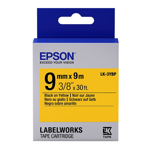 Epson LK-3YBP cinta negro sobre amarillo pastel 9 mm (original) C53S653002 083166 - 1