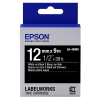 Epson LK-4BWV cinta brillante blanco sobre negro 12 mm (original) C53S654009 083212