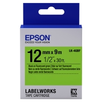 Epson LK-4GBF cinta negro sobre verde fluorescente 12 mm (original) C53S654018 083202