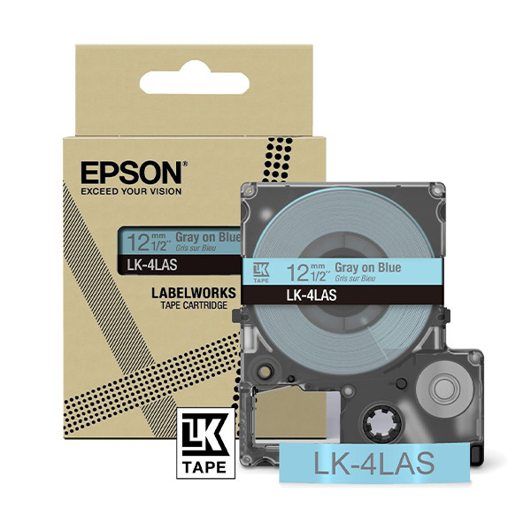 epson lk-4las cinta gris sobre azul 12 mm original