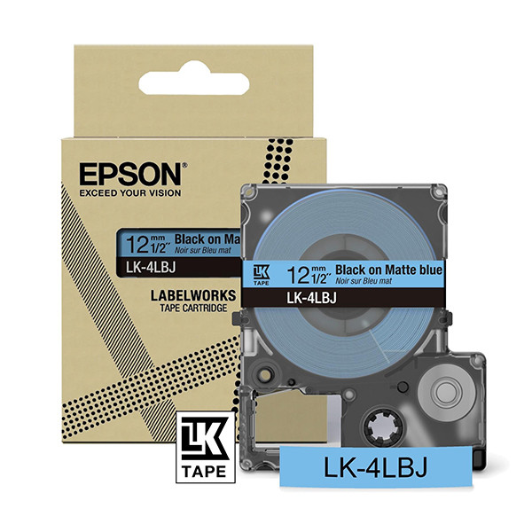 Epson LK-4LBJ cinta mate negro sobre azul 12 mm (original) C53S672080 084414 - 1