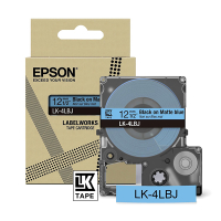 Epson LK-4LBJ cinta mate negro sobre azul 12 mm (original) C53S672080 084414