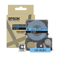 Epson LK-4LBJ cinta mate negro sobre azul 12 mm (original) C53S672080 084414