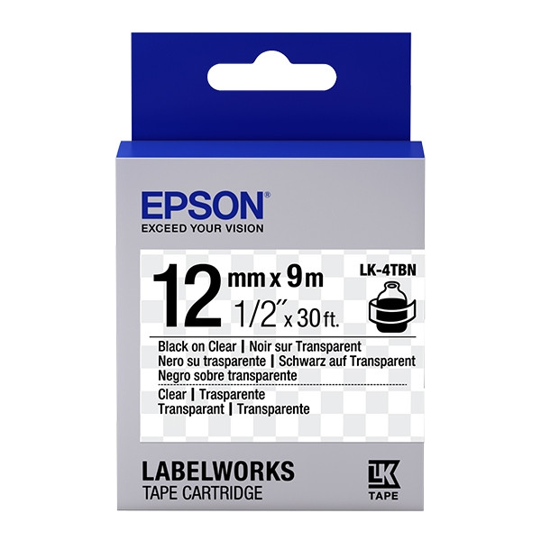 Epson LK-4TBN cinta negro sobre transparente 12 mm (original) C53S654012 083186 - 1