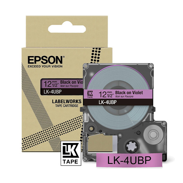 Epson LK-4UBP cinta negra sobre violeta 12 mm (original) C53S672101 084460 - 1