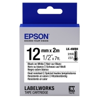 Epson LK-4WBH cinta resistente al calor negro sobre blanco 12 mm (original) C53S654025 083210