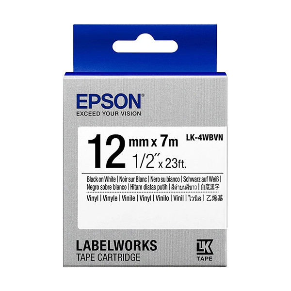 Epson LK-4WBVN Cinta negro sobre blanco 12 mm (original) C53S654041 084346 - 1