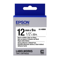Epson LK-4WBW cinta superadhesiva negro sobre blanco 12 mm (original) C53S654016 083192
