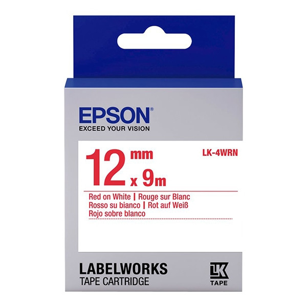 Epson LK-4WRN cinta rojo sobre blanco 12 mm (original) C53S654011 083196 - 1