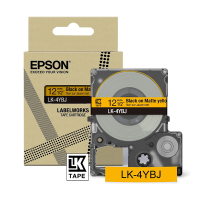 Epson LK-4YBJ cinta mate negro sobre amarillo 12 mm (original) C53S672074 084454