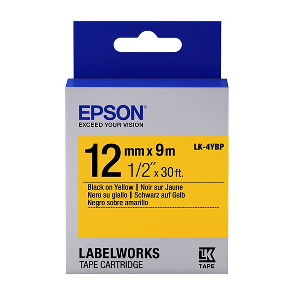 Epson LK-4YBP cinta negro sobre amarillo pastel 12 mm (original) C53S654008 083184 - 1