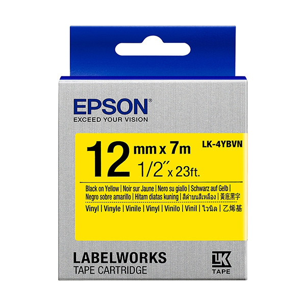 Epson LK-4YBVN Cinta negro sobre amarillo 12 mm (original) C53S654042 084348 - 1