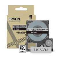 Epson LK-5ABJ cinta mate negra sobre gris claro 18 mm (original) C53S672087 084428