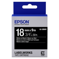 Epson LK-5BWV cinta brillante blanco sobre negro 18 mm (original) C53S655014 083252
