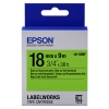 Epson LK-5GBF cinta negro sobre verde fluorescente 18 mm (original)