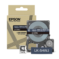 Epson LK-5HWJ cinta mate blanco sobre azul marino 18 mm (original) C53S672085 084424