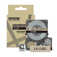 Epson LK-5JBJ cinta mate negro sobre beige 18 mm (original) C53S672091 084436