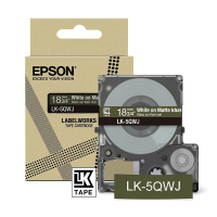 Epson LK-5QWJ cinta mate blanca sobre caqui 18 mm (original) C53S672089 084432