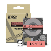 Epson LK-5RBJ cinta mate negro sobre rojo 18 mm (original) C53S672072 084402