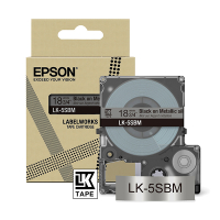 Epson LK-5SBM Cinta negra sobre plata metalizada 18 mm (original) C53S672094 084442
