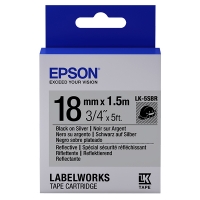 Epson LK-5SBR cinta reflectante negro sobre plateado 18 mm (original) C53S655016 083228