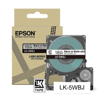 Epson LK-5WBJ cinta mate negro sobre blanco 18 mm (original) C53S672063 084386