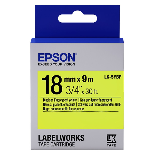 Epson LK-5YBF cinta negro sobre amarillo fluorescente 18 mm (original) C53S655004 083248 - 1