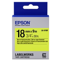 Epson LK-5YBF cinta negro sobre amarillo fluorescente 18 mm (original) C53S655004 083248