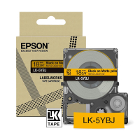 Epson LK-5YBJ cinta mate negro sobre amarillo 18 mm (original) C53S672075 084406