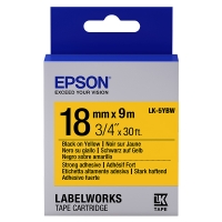 Epson LK-5YBW cinta superadhesiva negro sobre amarillo 18 mm (original) C53S655010 083242