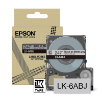 Epson LK-6ABJ cinta mate negra sobre gris claro 24 mm (original) C53S672088 084430