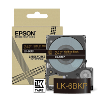 Epson LK-6BKP cinta dorada sobre negro metalizado 24 mm (original) C53S672096 084446
