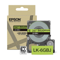 Epson LK-6GBJ cinta mate negra sobre verde 24 mm (original) C53S672079 084472