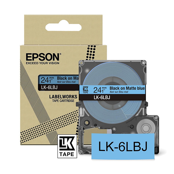 Epson LK-6LBJ cinta mate negro sobre azul 24 mm (original) C53S672082 084418 - 1